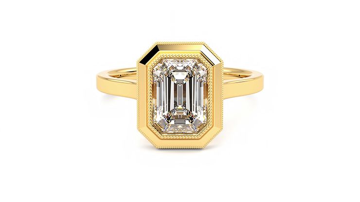 Taylor & Hart Arcadia Emerald Engagement Ring 360 degree image 29