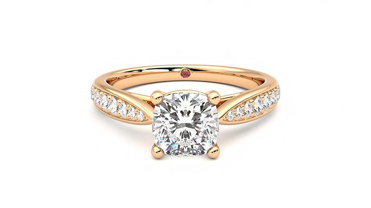 Taylor & Hart Aria Cushion Engagement Ring 360 degree image 0