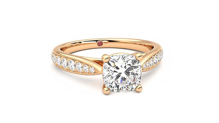 Taylor & Hart Aria Cushion Engagement Ring 360 degree image 3