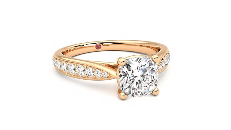 Taylor & Hart Aria Cushion Engagement Ring 360 degree image 4