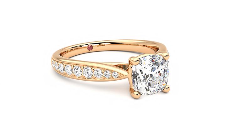 Taylor & Hart Aria Cushion Engagement Ring 360 degree image 5