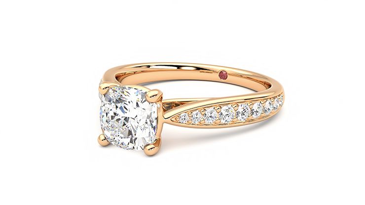 Taylor & Hart Aria Cushion Engagement Ring 360 degree image 25