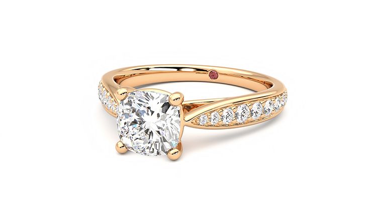 Taylor & Hart Aria Cushion Engagement Ring 360 degree image 26