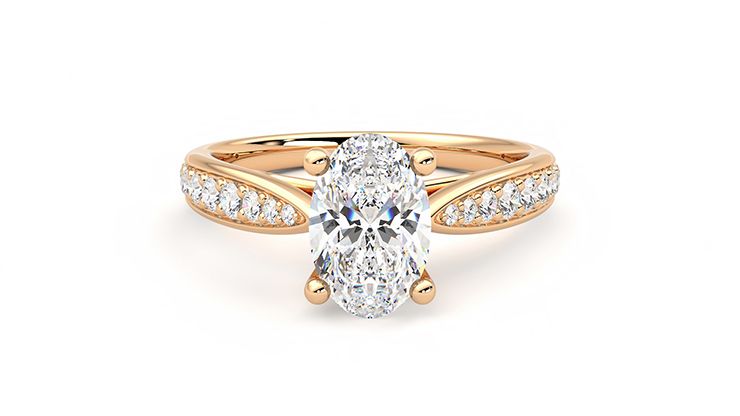 Taylor & Hart Aria Oval Engagement Ring 360 degree image 0