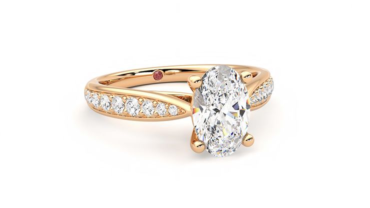 Taylor & Hart Aria Oval Engagement Ring 360 degree image 4