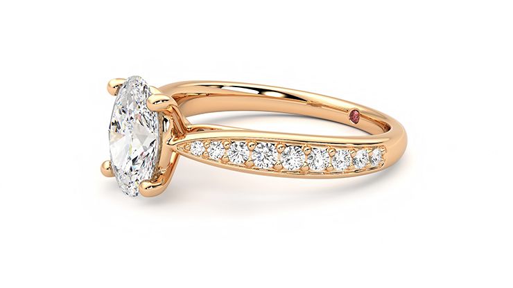 Taylor & Hart Aria Oval Engagement Ring 360 degree image 23
