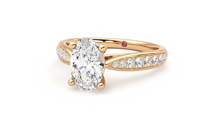 Taylor & Hart Aria Oval Engagement Ring 360 degree image 26