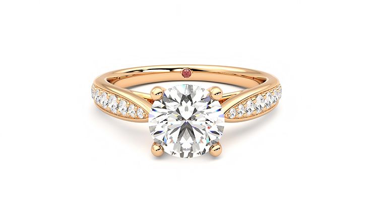 Taylor & Hart Aria Round Engagement Ring 360 degree image 0