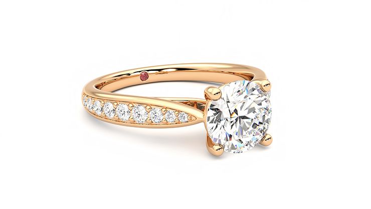 Taylor & Hart Aria Round Engagement Ring 360 degree image 5