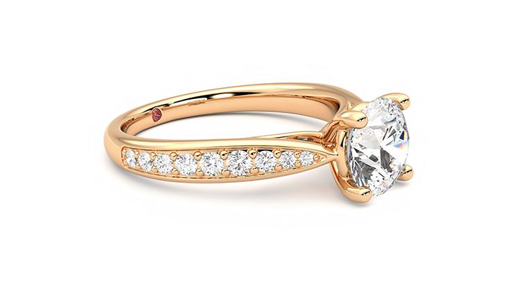 Taylor & Hart Aria Round Engagement Ring 360 degree image 7