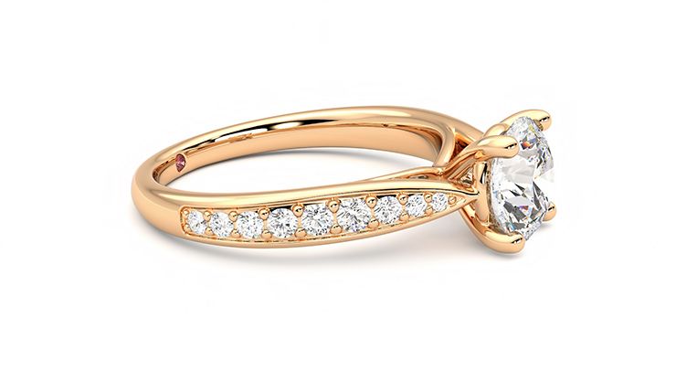 Taylor & Hart Aria Round Engagement Ring 360 degree image 8