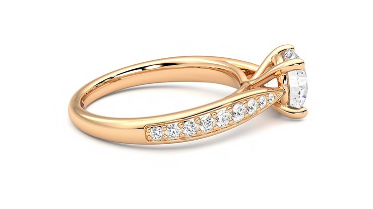 Taylor & Hart Aria Round Engagement Ring 360 degree image 10