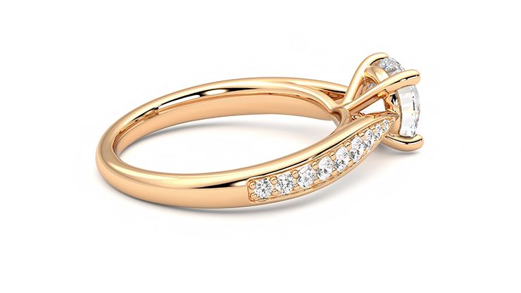 Taylor & Hart Aria Round Engagement Ring 360 degree image 11