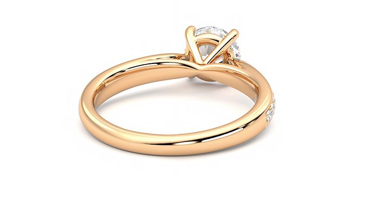 Taylor & Hart Aria Round Engagement Ring 360 degree image 14