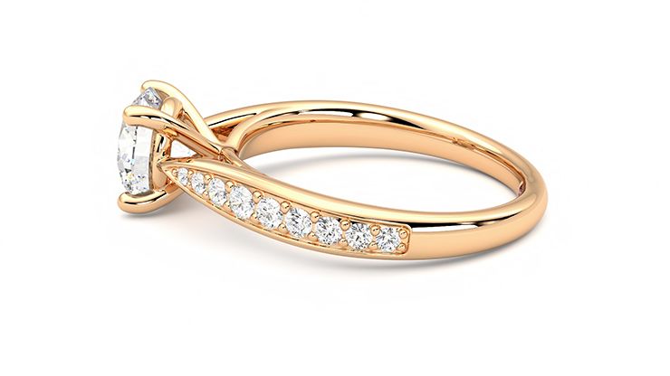 Taylor & Hart Aria Round Engagement Ring 360 degree image 20