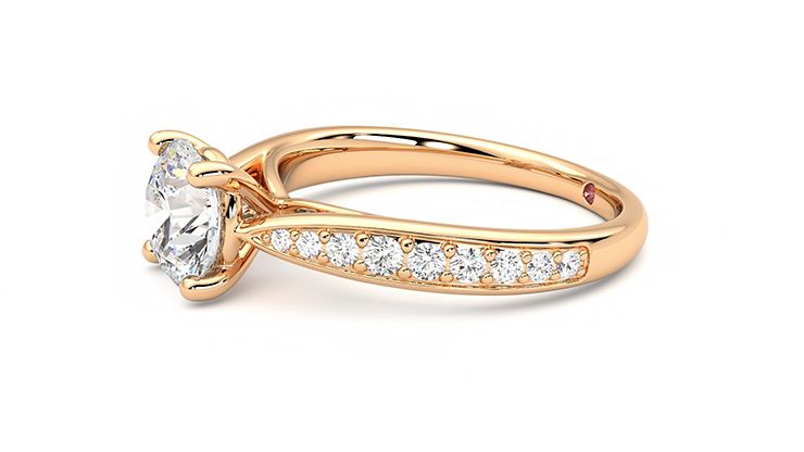 Taylor & Hart Aria Round Engagement Ring 360 degree image 22