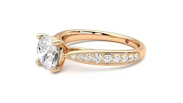 Taylor & Hart Aria Round Engagement Ring 360 degree image 23