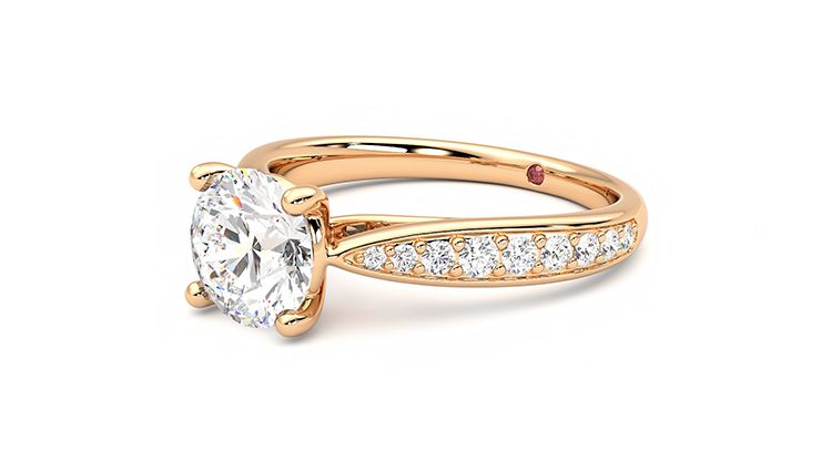 Taylor & Hart Aria Round Engagement Ring 360 degree image 24
