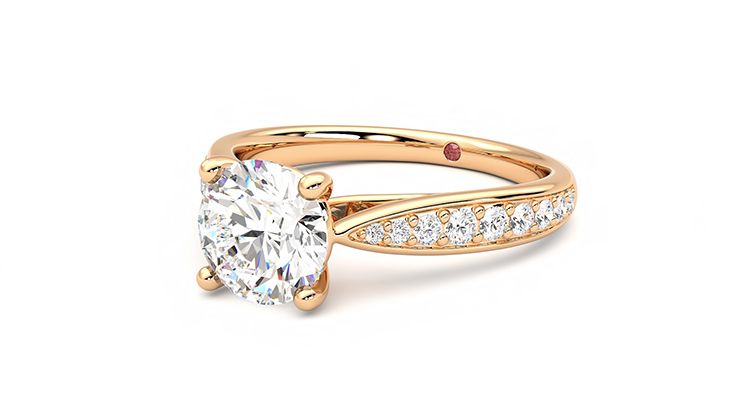 Taylor & Hart Aria Round Engagement Ring 360 degree image 25