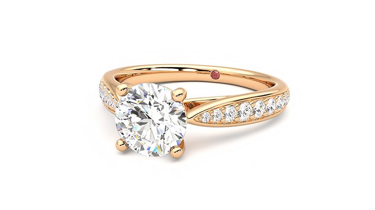 Taylor & Hart Aria Round Engagement Ring 360 degree image 26