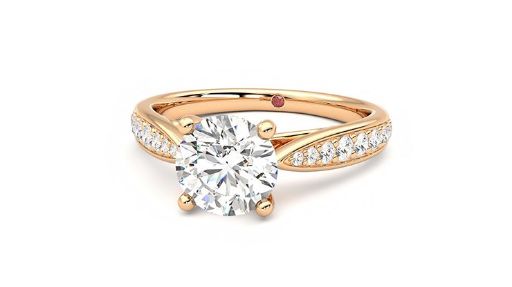 Taylor & Hart Aria Round Engagement Ring 360 degree image 27