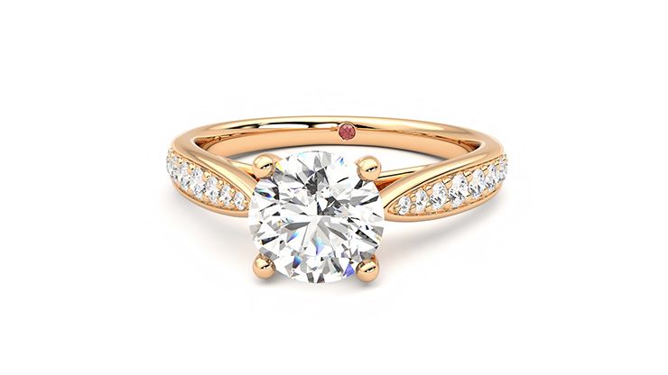 Taylor & Hart Aria Round Engagement Ring 360 degree image 28