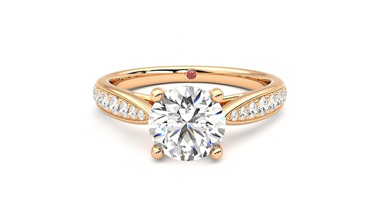 Taylor & Hart Aria Round Engagement Ring 360 degree image 29