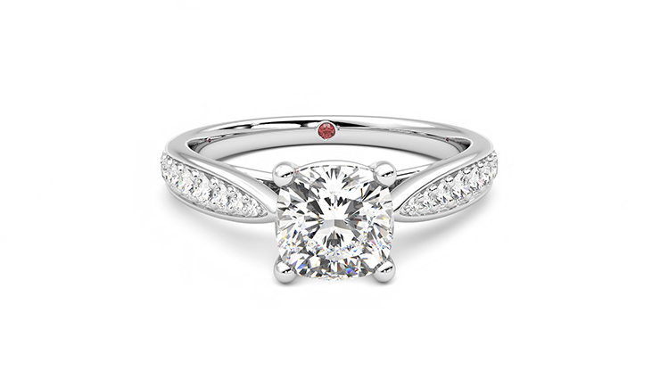 Taylor & Hart Aria Cushion Engagement Ring 360 degree image 1