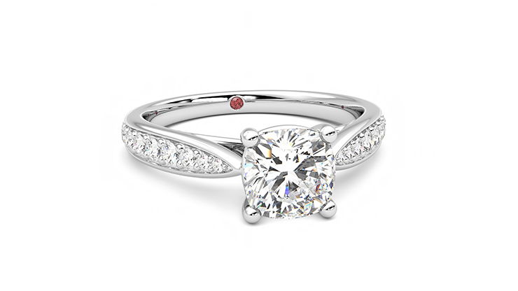 Taylor & Hart Aria Cushion Engagement Ring 360 degree image 3