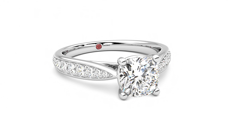 Taylor & Hart Aria Cushion Engagement Ring 360 degree image 4