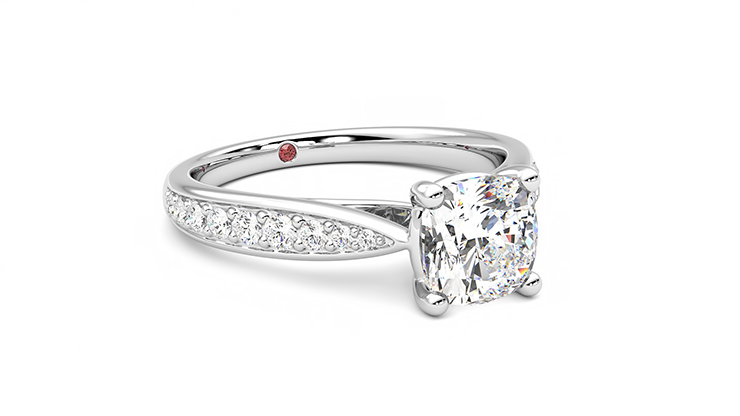 Taylor & Hart Aria Cushion Engagement Ring 360 degree image 5
