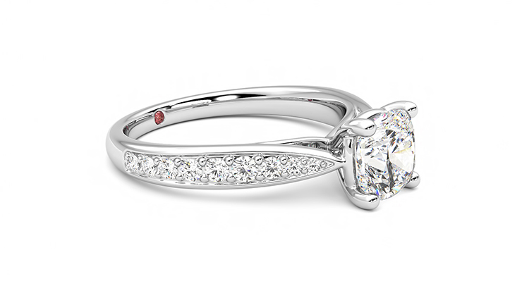 Taylor & Hart Aria Cushion Engagement Ring 360 degree image 7