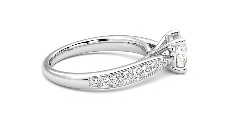Taylor & Hart Aria Cushion Engagement Ring 360 degree image 10