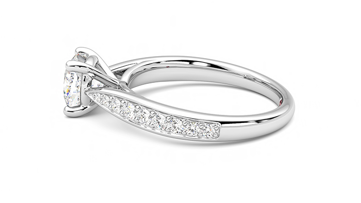 Taylor & Hart Aria Cushion Engagement Ring 360 degree image 20