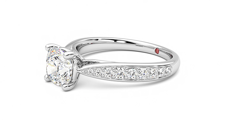 Taylor & Hart Aria Cushion Engagement Ring 360 degree image 23
