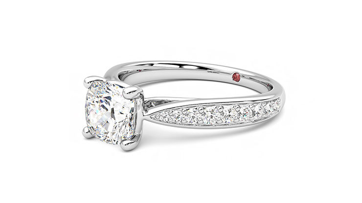 Taylor & Hart Aria Cushion Engagement Ring 360 degree image 24