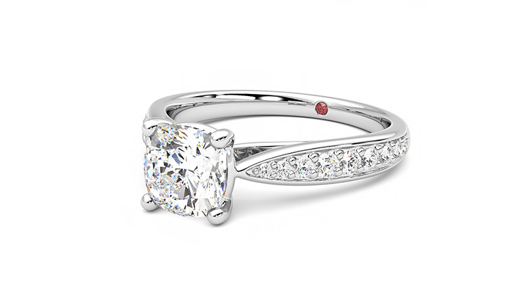 Taylor & Hart Aria Cushion Engagement Ring 360 degree image 25