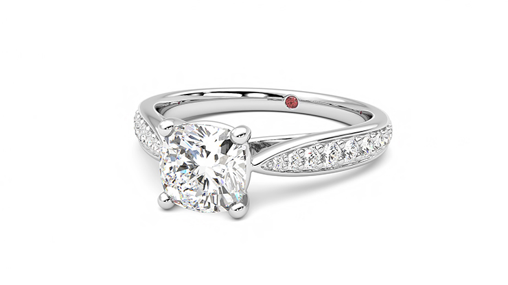 Taylor & Hart Aria Cushion Engagement Ring 360 degree image 26