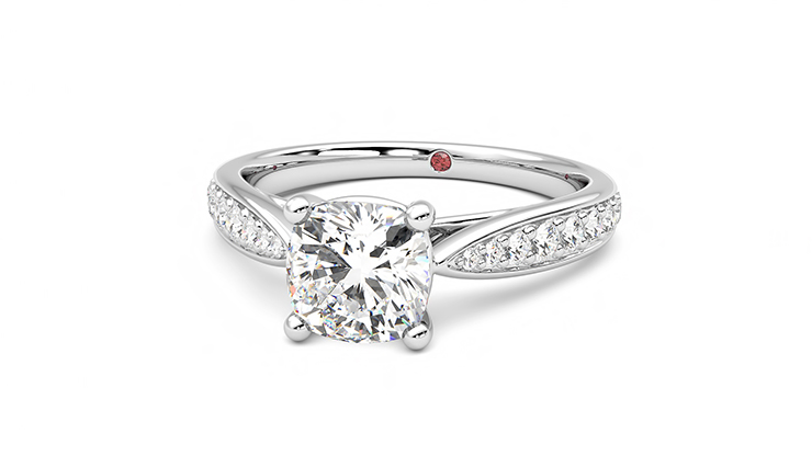 Taylor & Hart Aria Cushion Engagement Ring 360 degree image 27