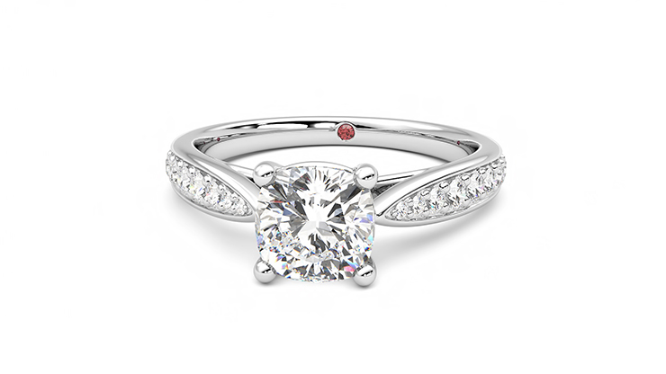 Taylor & Hart Aria Cushion Engagement Ring 360 degree image 28