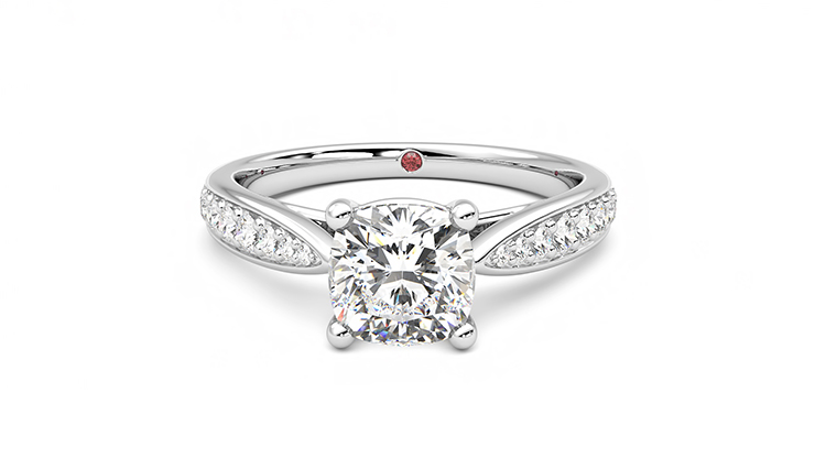 Taylor & Hart Aria Cushion Engagement Ring 360 degree image 29