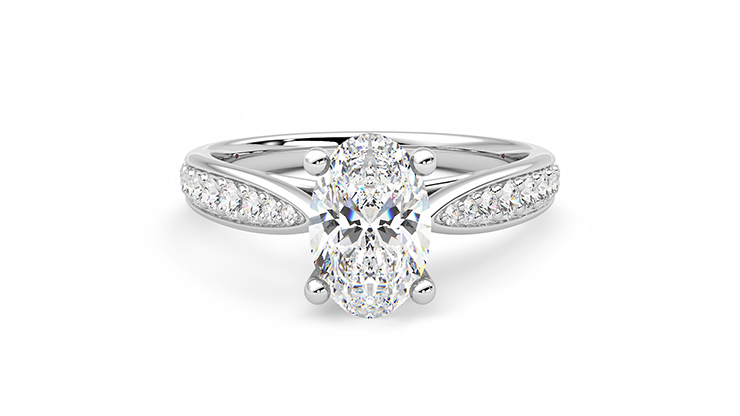 Taylor & Hart Aria Oval Engagement Ring 360 degree image 0