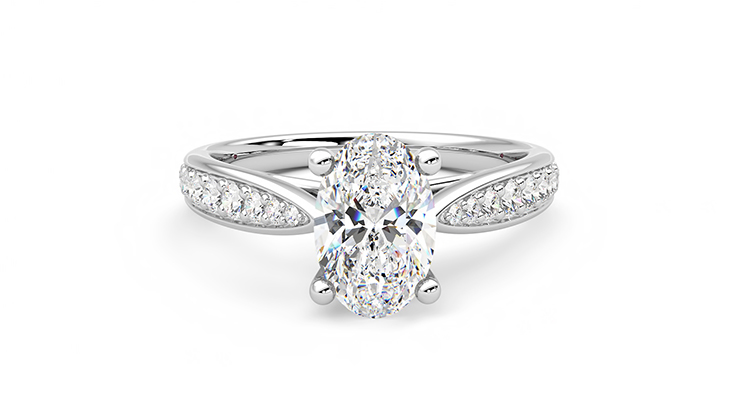 Taylor & Hart Aria Oval Engagement Ring 360 degree image 1