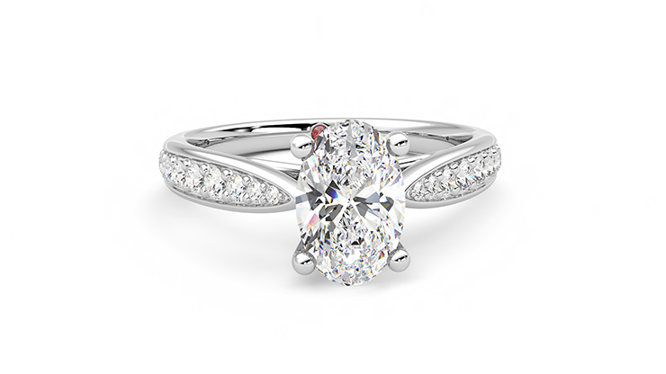 Taylor & Hart Aria Oval Engagement Ring 360 degree image 2