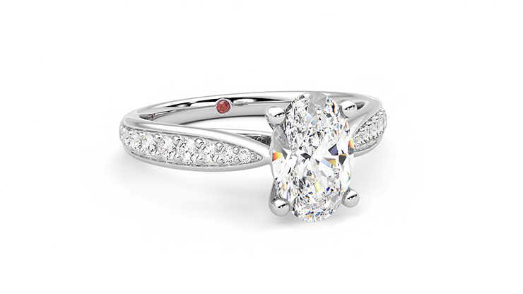 Taylor & Hart Aria Oval Engagement Ring 360 degree image 4