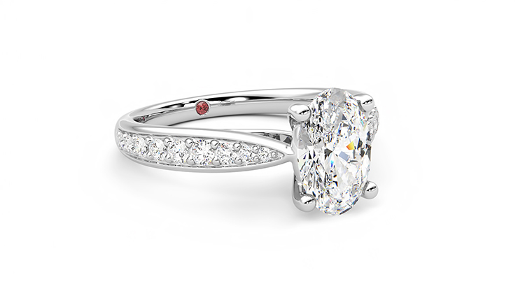 Taylor & Hart Aria Oval Engagement Ring 360 degree image 5