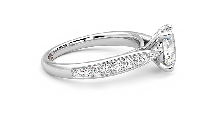 Taylor & Hart Aria Oval Engagement Ring 360 degree image 9