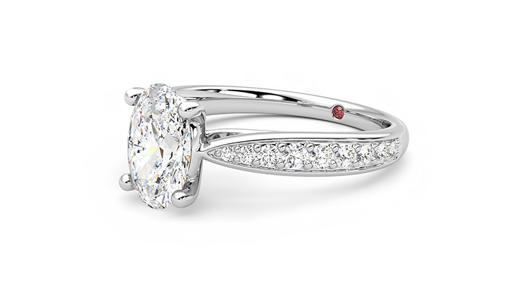 Taylor & Hart Aria Oval Engagement Ring 360 degree image 24