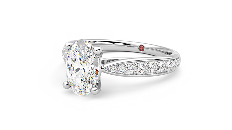 Taylor & Hart Aria Oval Engagement Ring 360 degree image 25