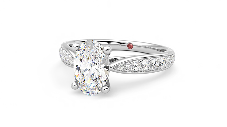 Taylor & Hart Aria Oval Engagement Ring 360 degree image 26